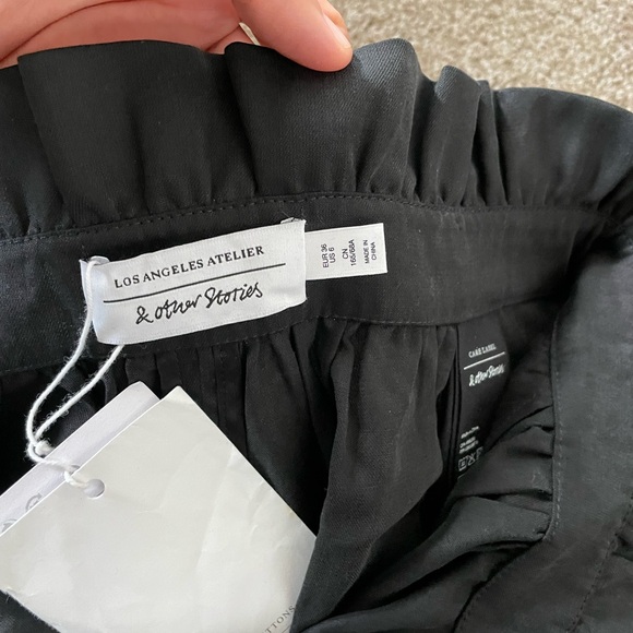 NWT & Other Stories - Black Ruffle High Rise Pants - Picture 4 of 10